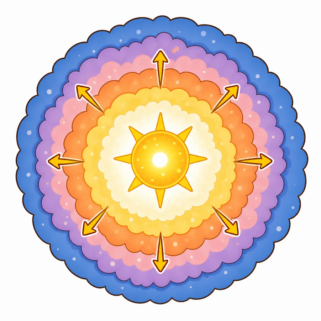 年をとった星が、まわりにガスをはき出して光るしくみ。