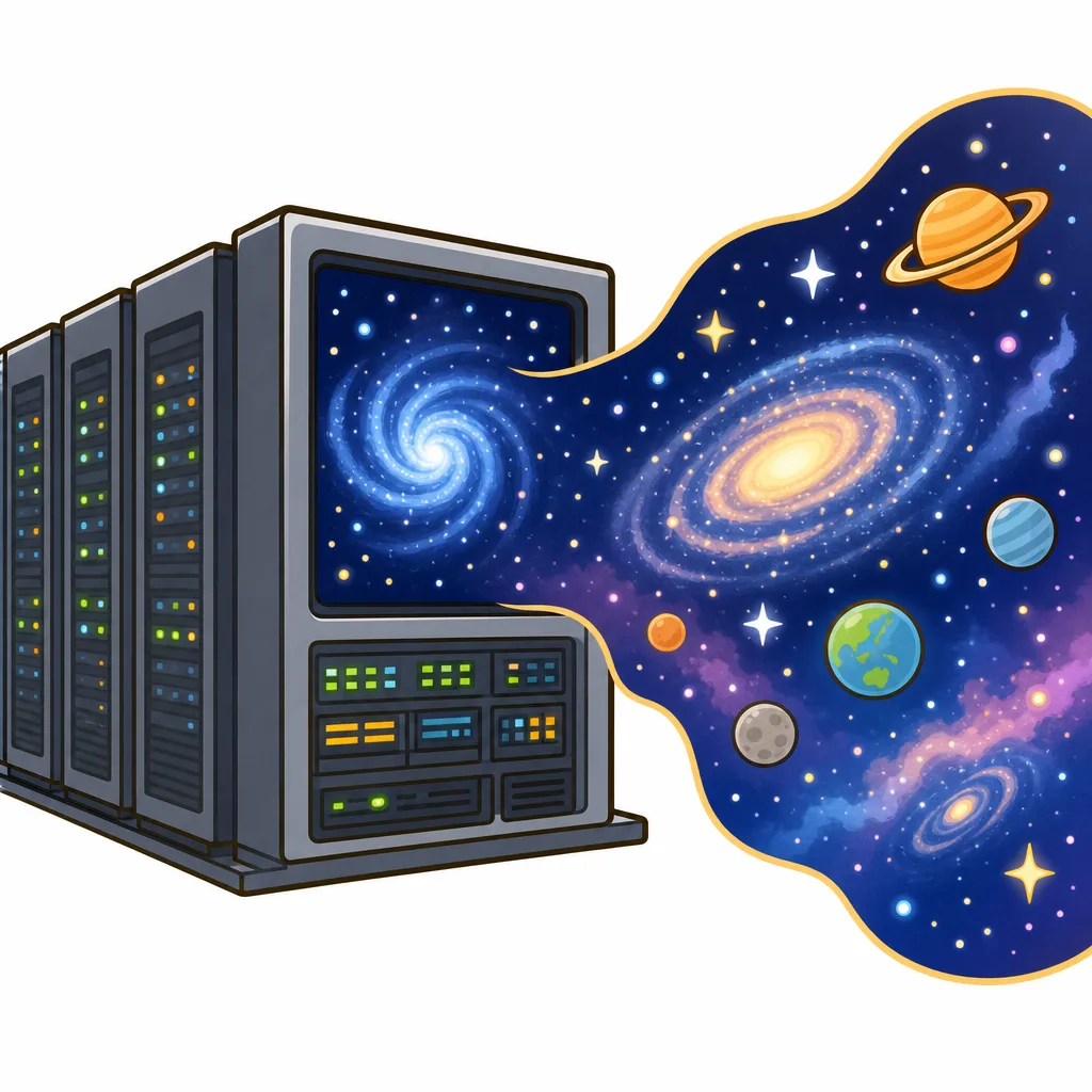 スーパーコンピュータの中に宇宙を再現して、ブラックホールの育ち方をしらべる。
