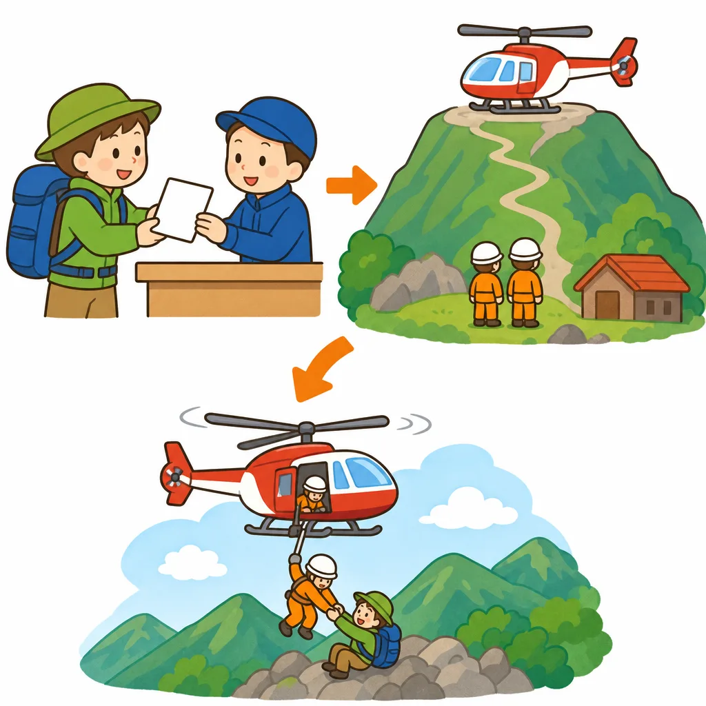 登山届を出すと、遭難したときに早く救助してもらえます。