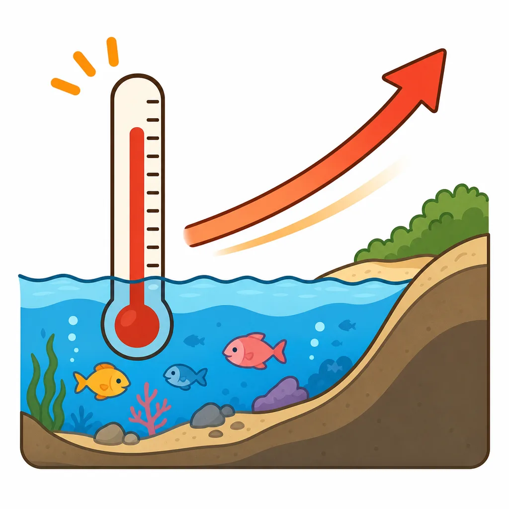 海面水温が記録をこえ続けている様子のイメージ。
