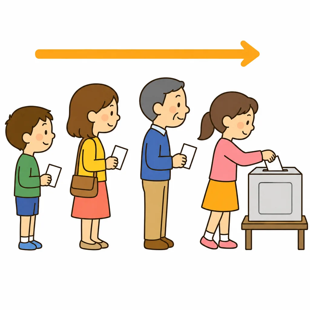 住民が 投票して、議員をえらぶ しくみ。