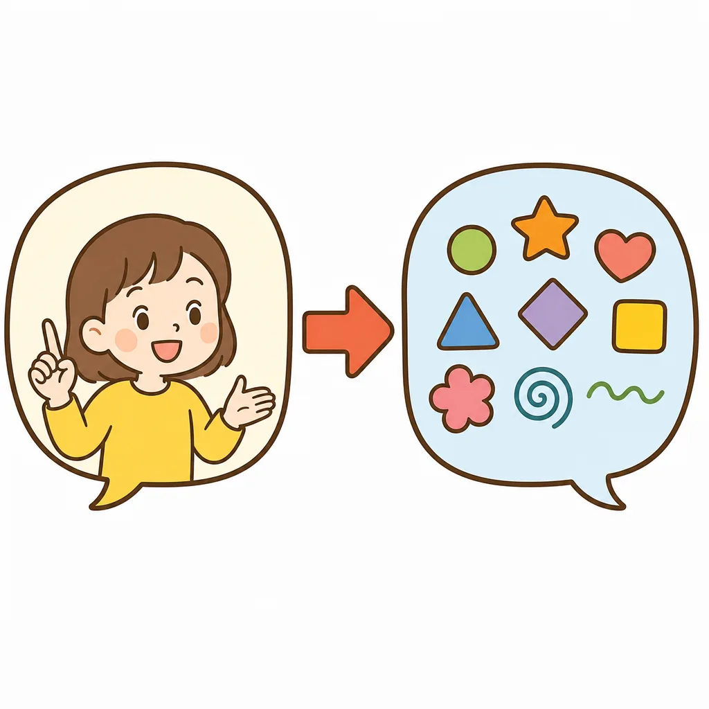 もとの文章が、別の記号の列に置きかわるイメージ。