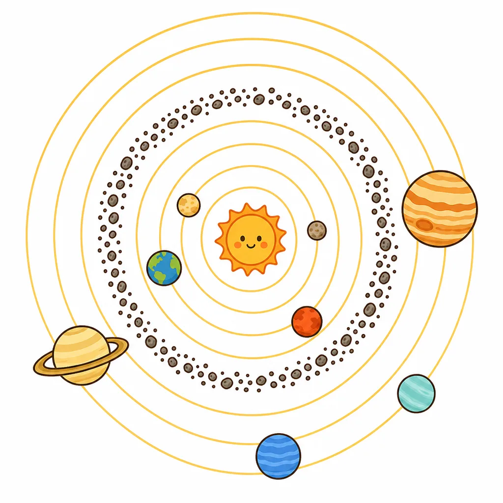 火星と木星の間にある小惑星帯。
