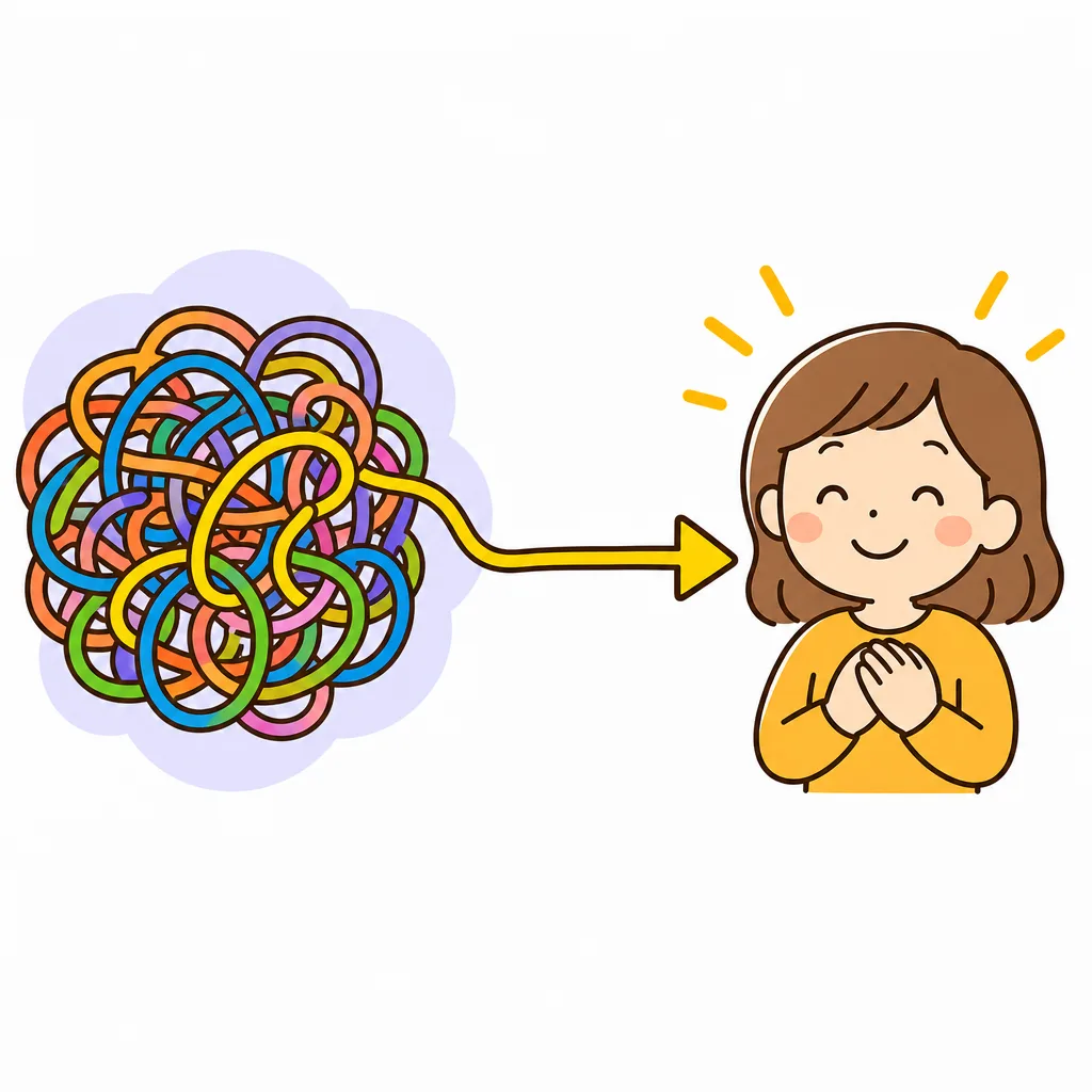 ふくざつな 出来事を、「すべては 誰かのしわざ」と 単純にまとめてしまう 様子。