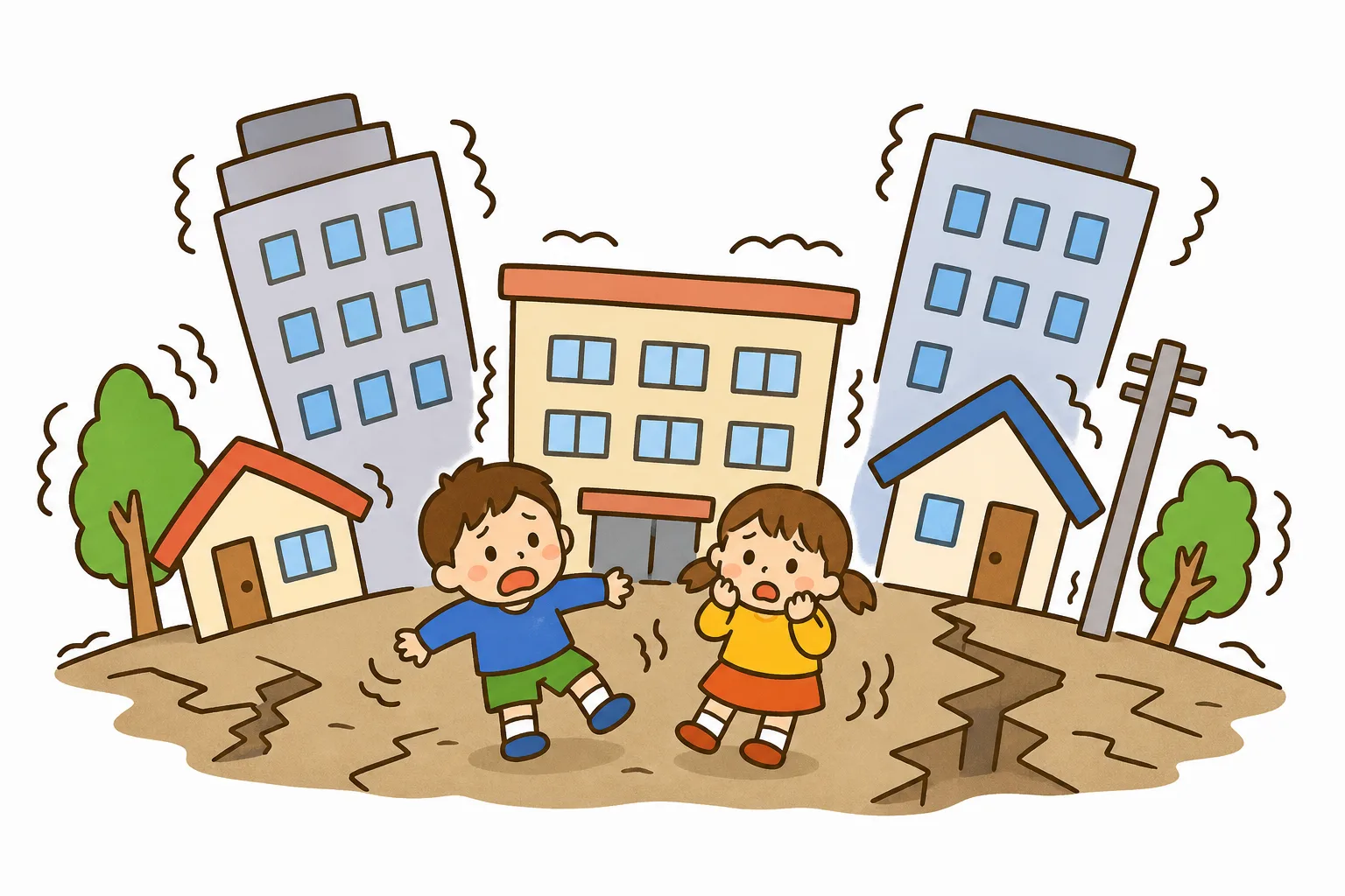 地面が ゆれる 地震。その 原因は 地下に あります。