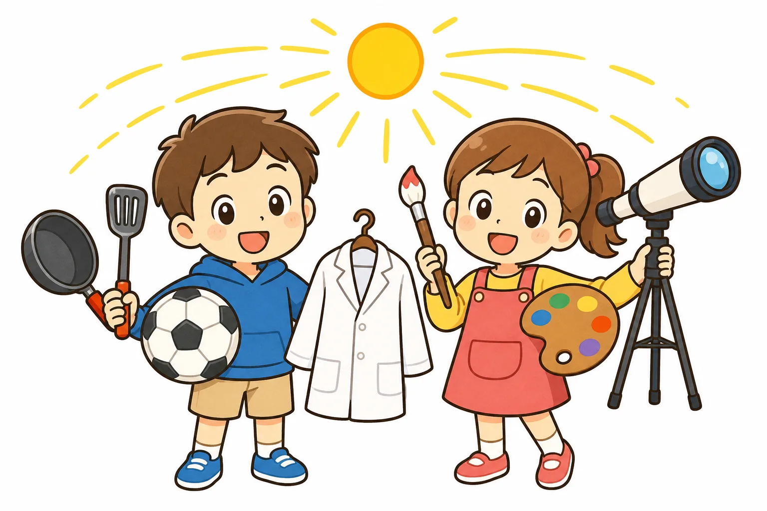 性別に関係なく、それぞれの夢に向かう子どもたち。