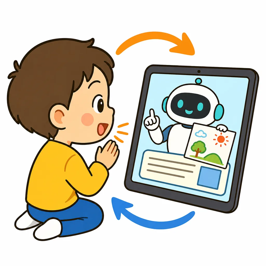 質問したり、絵をたのんだりすると、AIがこたえてくれる。