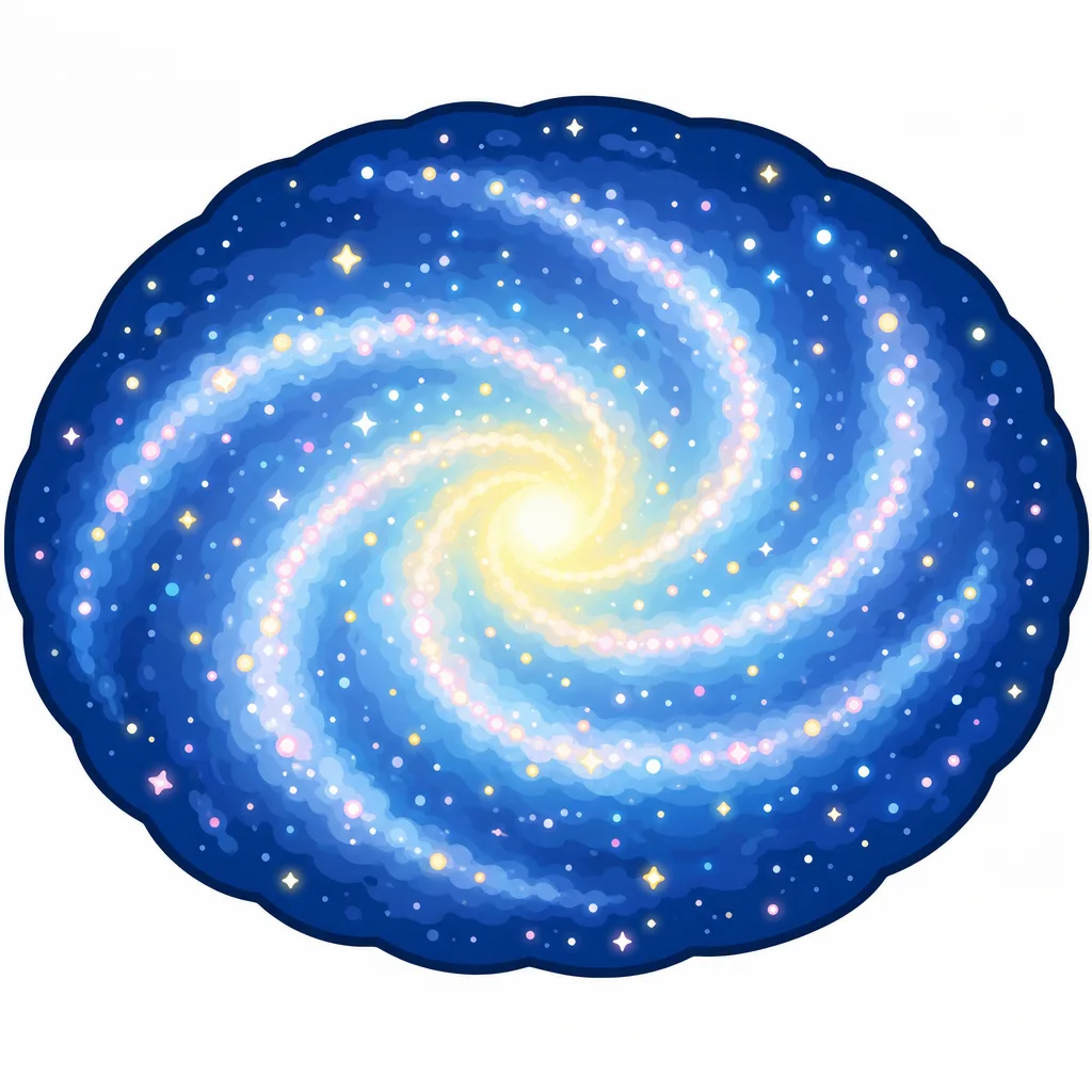 うずをまくように星のうでがのびた、うずまき銀河です。