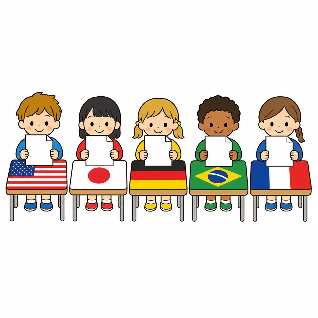 国がちがっても、同じルールでつくられた問題を受けます。