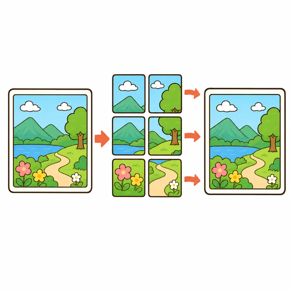 データを小さな「パケット」に分けて送るようす。