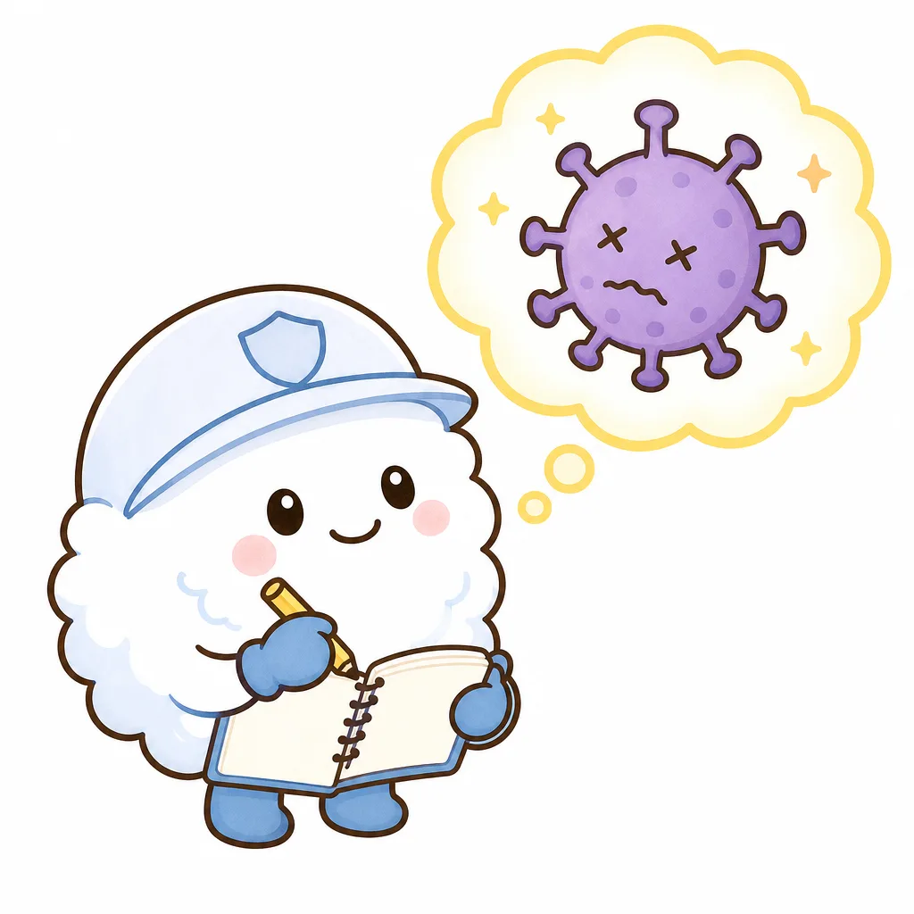 いちどたたかったウイルスの形を記憶しておくようすです。