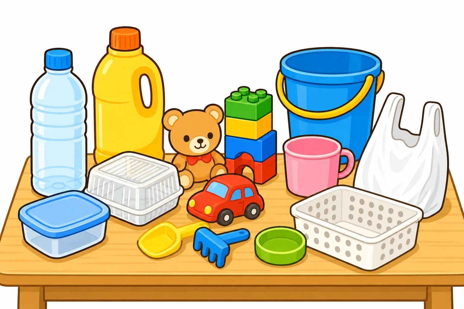 身のまわりにあふれる、さまざまなプラスチック製品。