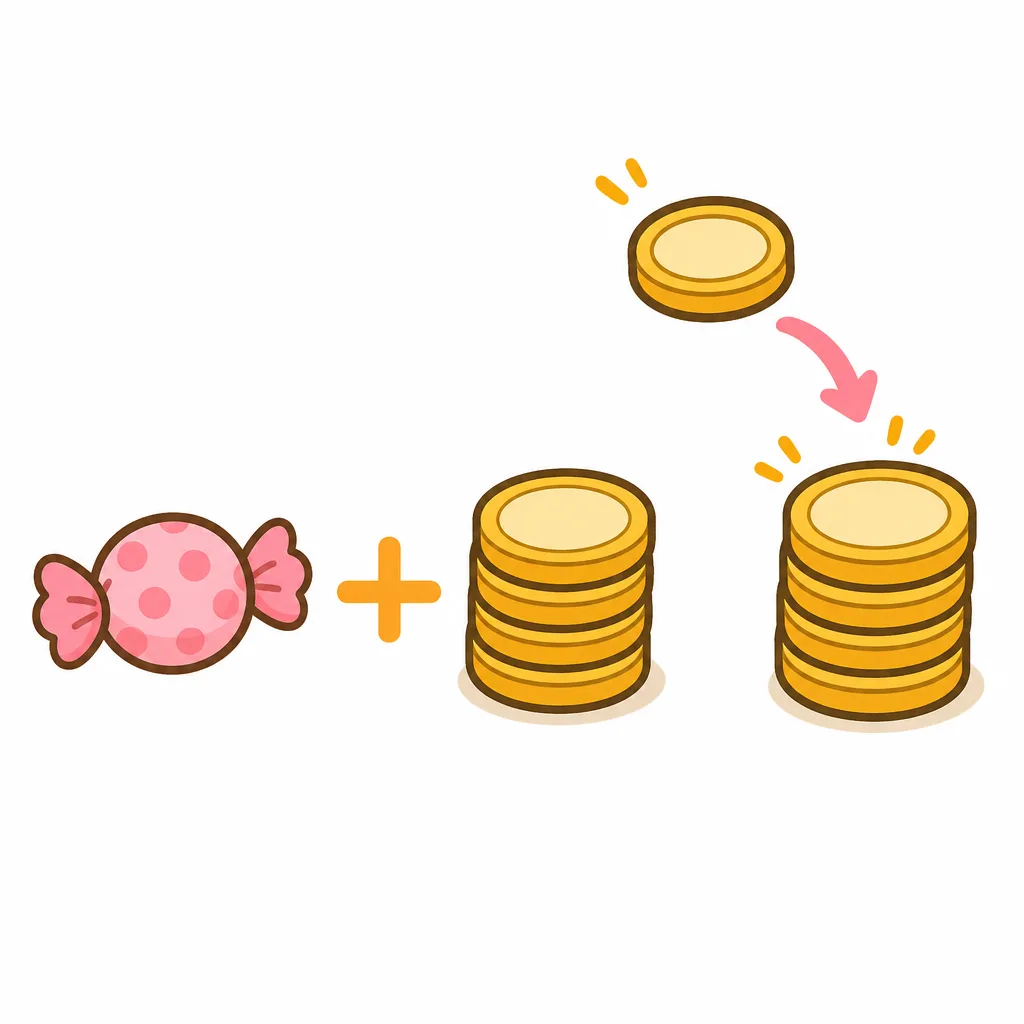 100円の 品物に 10円の 消費税が たされる ようす。