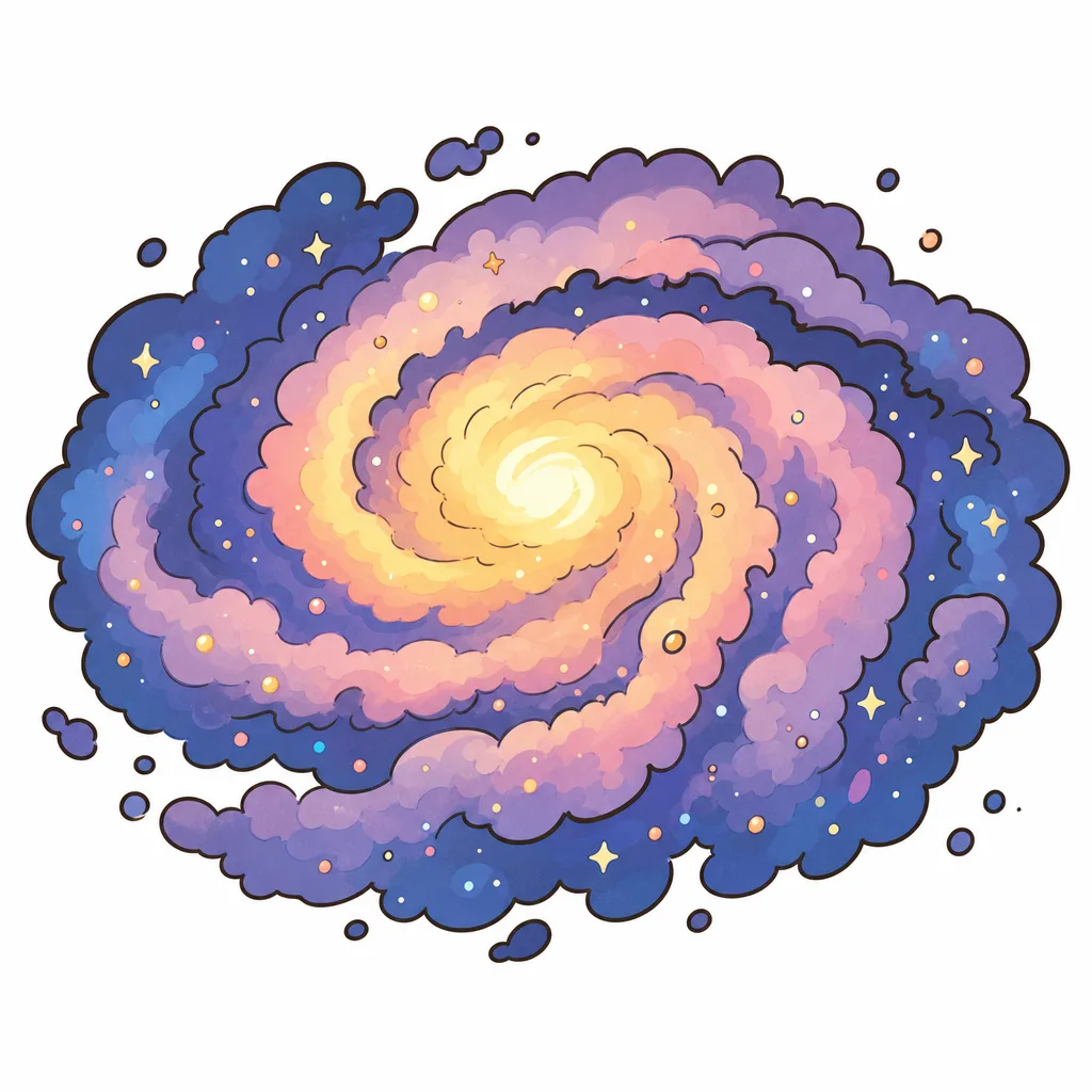 うちゅうに ただよう、ガスと ちりの 大きな 雲。
