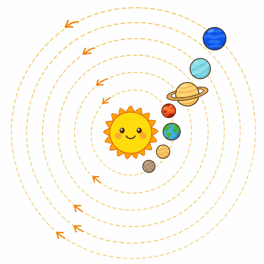 太陽に 近いほうからならぶ 8つの 惑星。