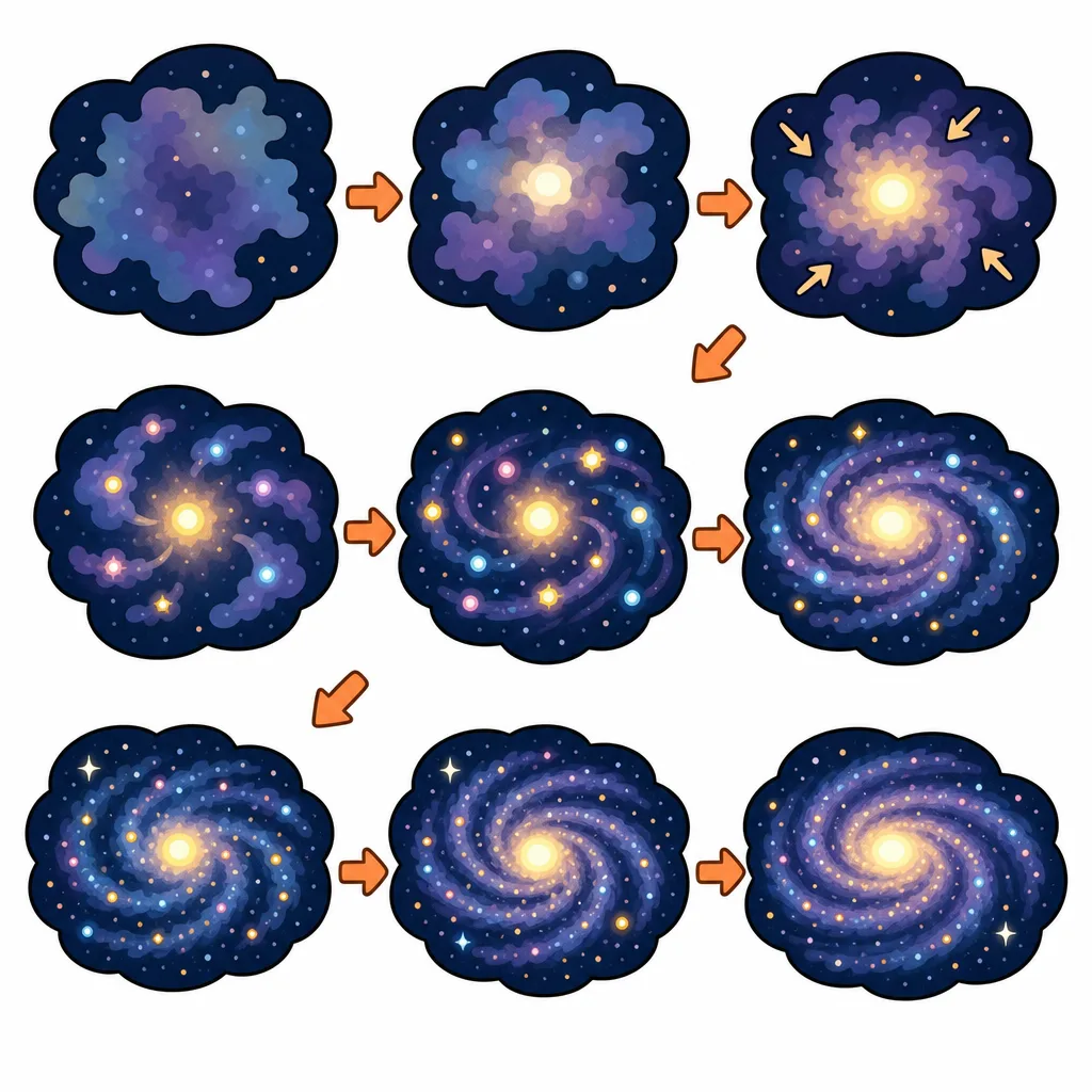 宇宙が冷えると、星や銀河が生まれました。