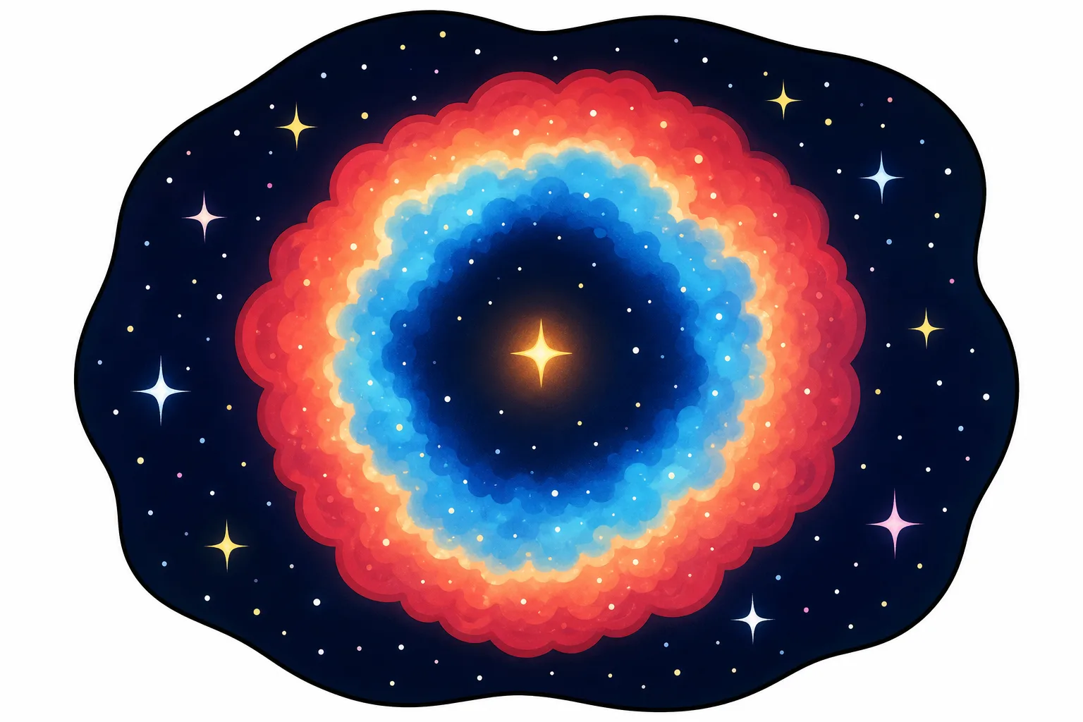 宇宙にうかぶ丸い光の輪。これが惑星状星雲です。